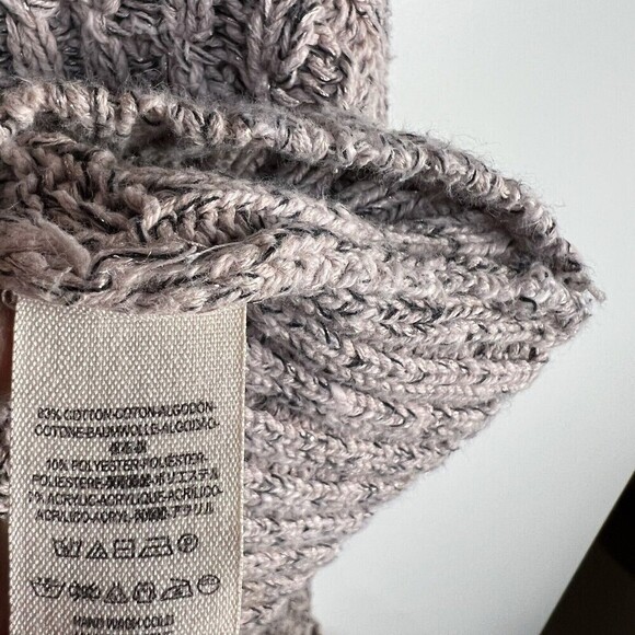 Free People Twisted Marled Cable Tneck in Ballet Combo Chunky Women’s Large - Picture 5 of 6